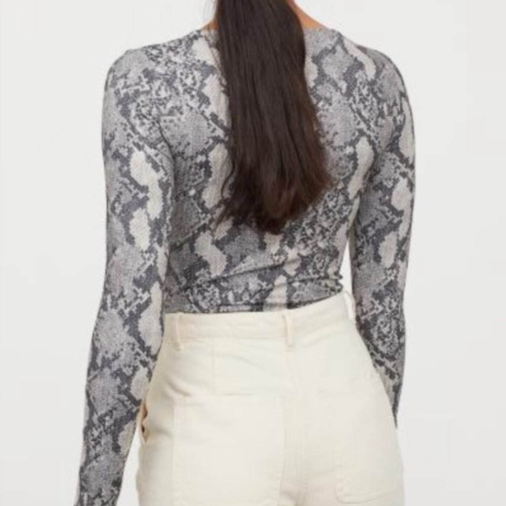 H&M Gray Snakeskin Bodysuit XS [SOLD] - Picture 2 of 8